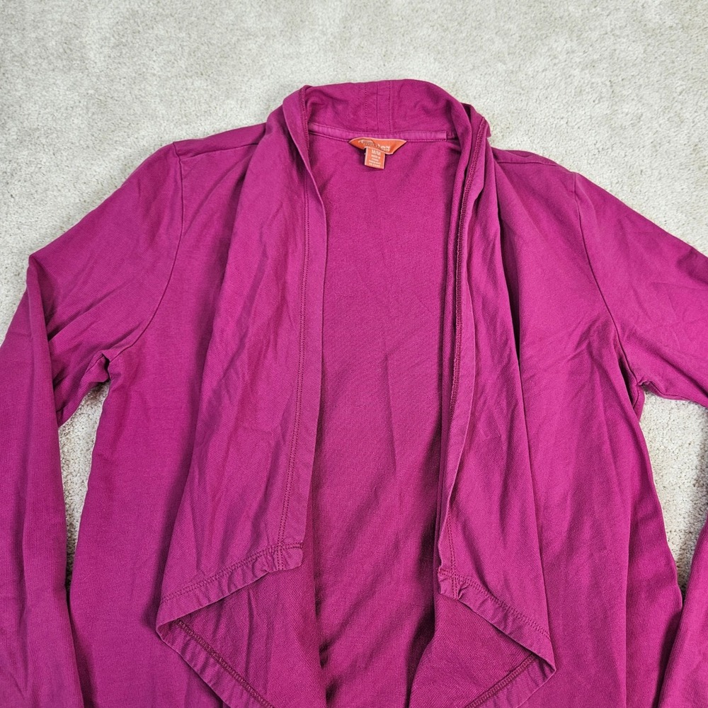 Women's Tommy Bahama Relax Sz Medium Open Front Waterfall Cardigan Flowy Stretch - Picture 2 of 6